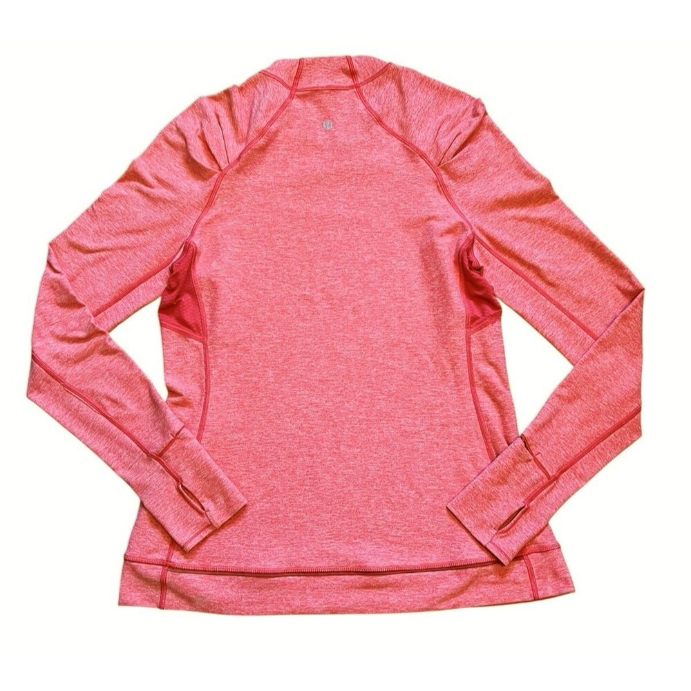 LULULEMON Think Fast Long Sleeve Pullover Shirt Pink Heathered Boom Juice Sz 12 - Picture 2 of 8